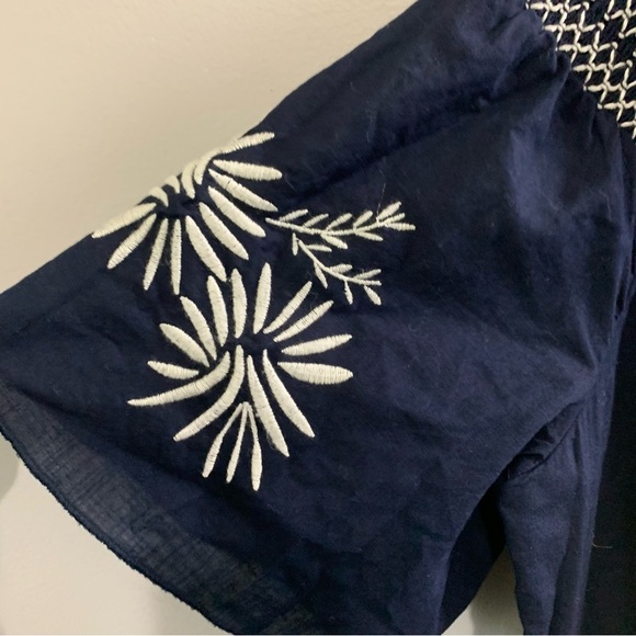 Isabel Maternity By Ingrid & Isabel Off Shoulder Embroidered Dress Blue Size m - Picture 2 of 8